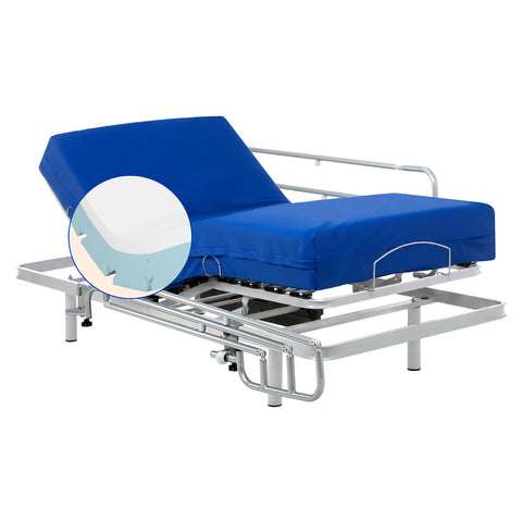 Pack letto ortopedico elettrico con materasso viscoelastico Professional V6 | Telecomando wireless (105x200 cm, Sponde letto)