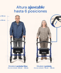 Andador para ancianos con altura regulable, hasta 6 posiciones