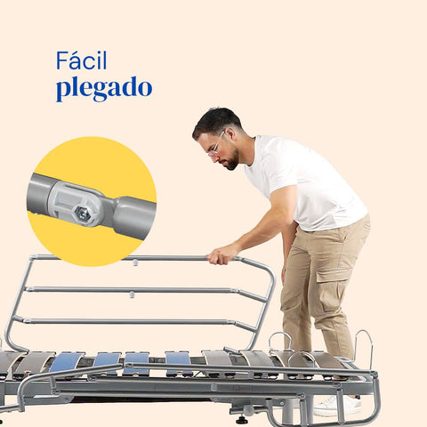 Letto Degenza Elettrico con Sollevamento Verticale e Sponde Letto - 105x200 cm