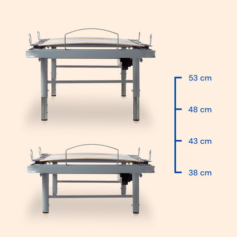 Pack letto ospedaliero regolabile in altezza con materasso Professional HR (105x200 cm, Sponde letto)