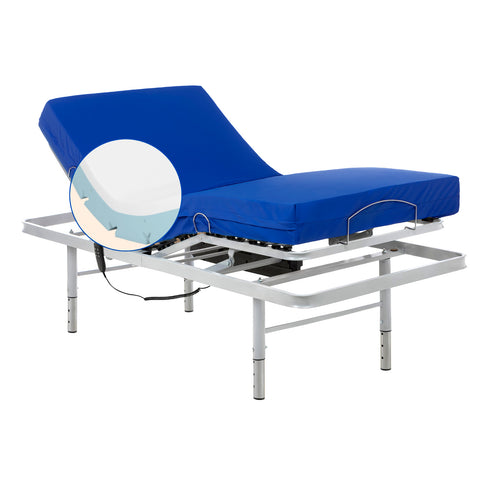 Pack letto ospedaliero regolabile in altezza  con materasso viscoelastico Professional V3