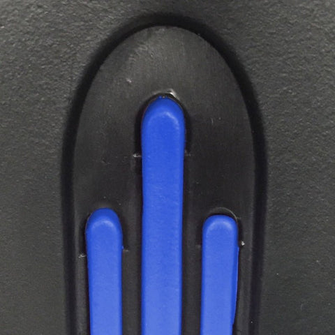 Stampella in alluminio con impugnatura anatomica in gomma colore blu